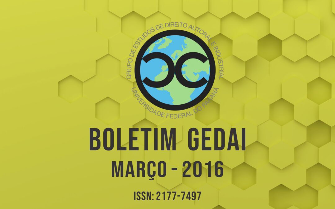 Boletim GEDAI Março 2016