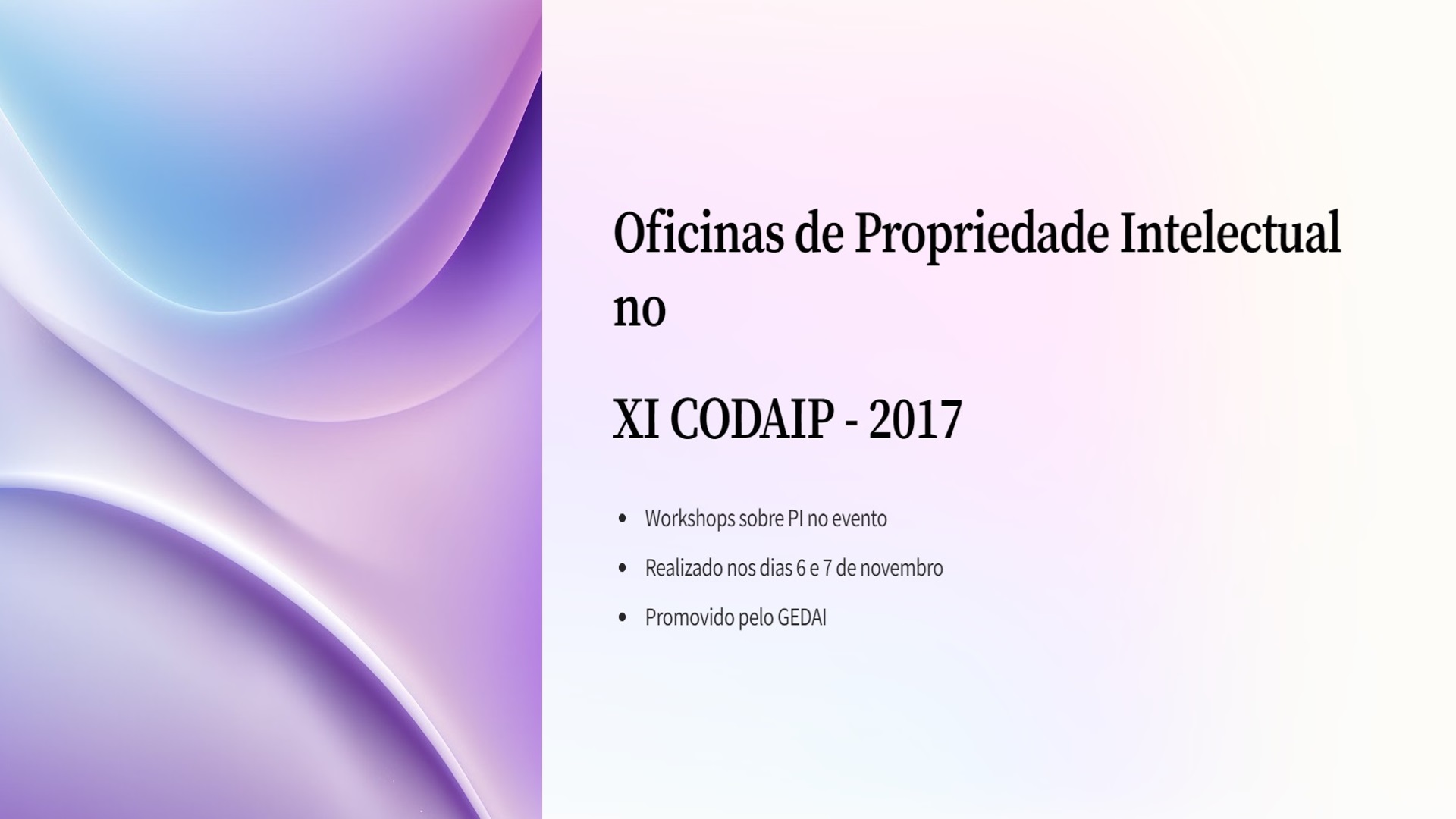 Oficinas – XI CODAIP -2017