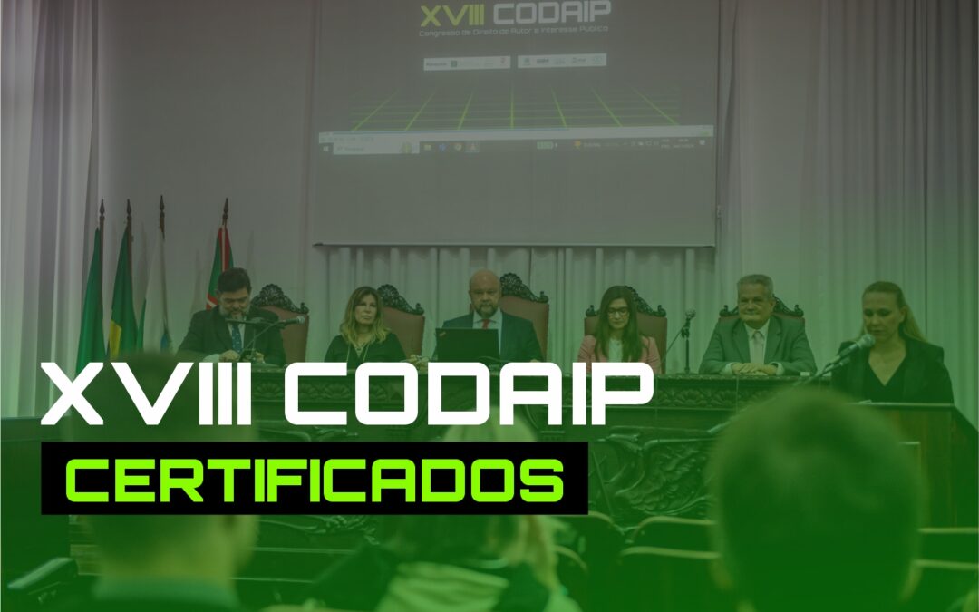 Certificados do XVIII CODAIP já estão disponíveis