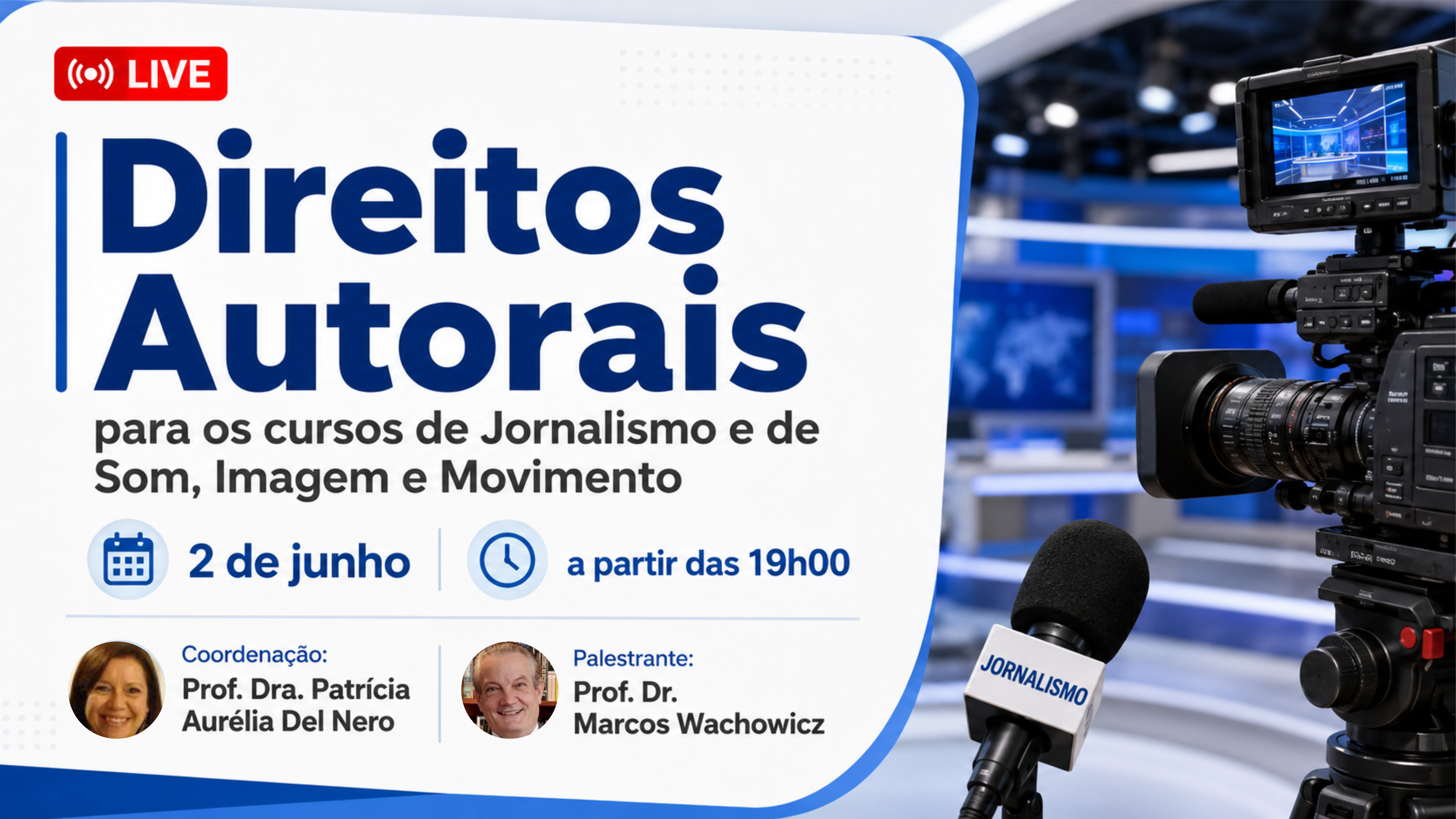 GEDAI & GP-PIIDPT – promovem online palestra sobre Direitos Autorais, Jornalismo e Audiovisual